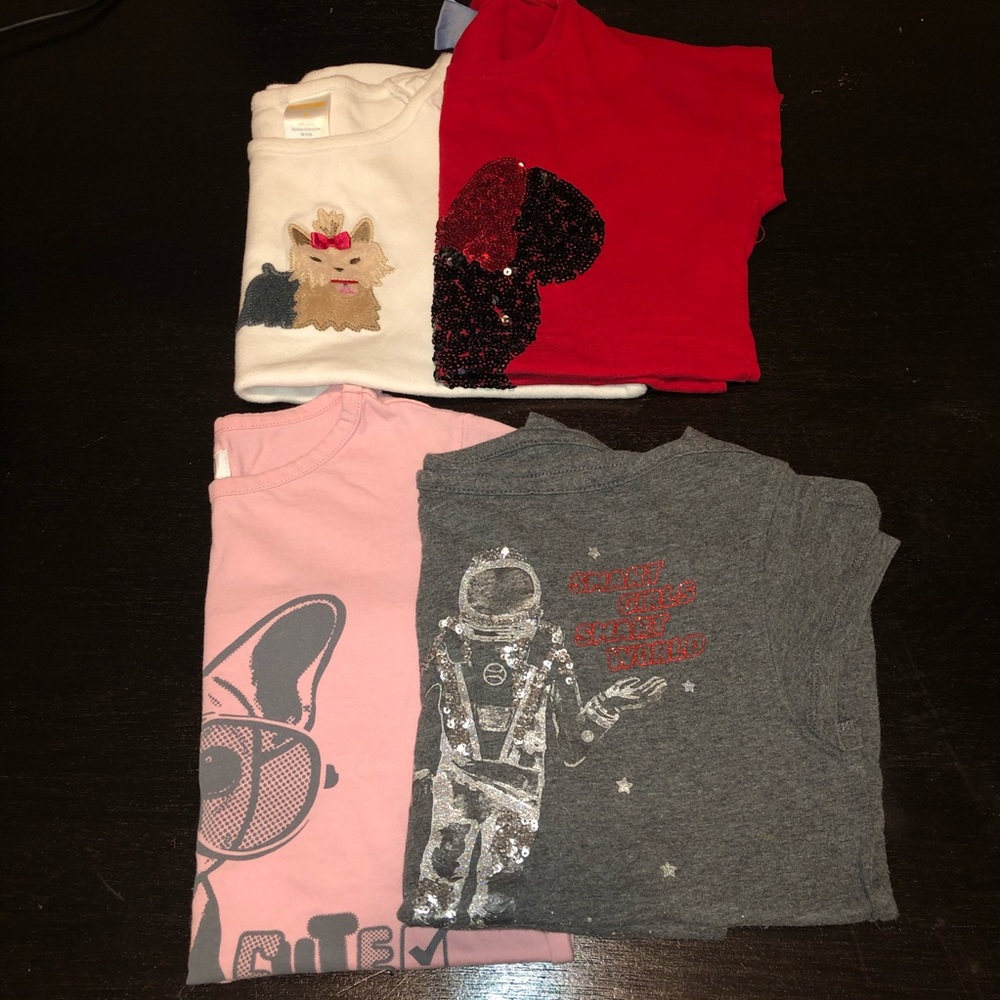 4 Pieces Girls Short Sleeve Size 6 T-Shirt
